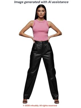 VTG Leather by Tibor petite 14 black genuine leather pants